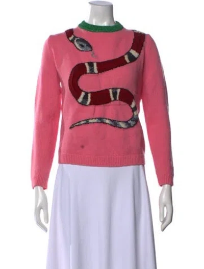 Pre-owned Gucci Wool Graphic Print Sweater