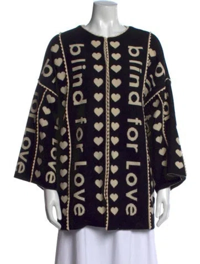Pre-owned Gucci Wool Graphic Print Sweater In Black
