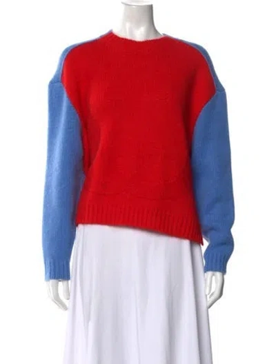 Pre-owned Gucci Wool Graphic Print Sweater In Blue