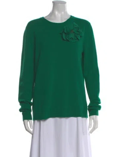 Pre-owned Gucci Wool Graphic Print Sweater In Green