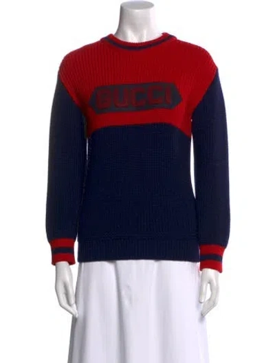 Pre-owned Gucci Wool Graphic Print Sweater In Multi