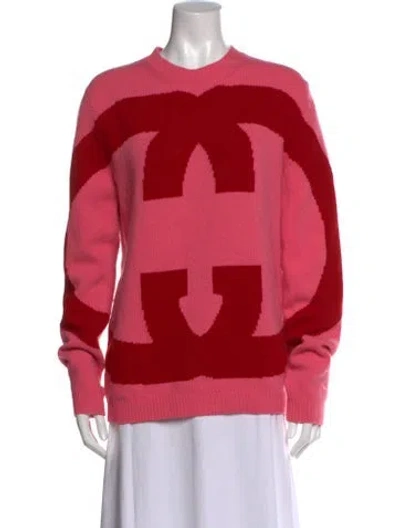 Pre-owned Gucci Wool Graphic Print Sweater In Multi