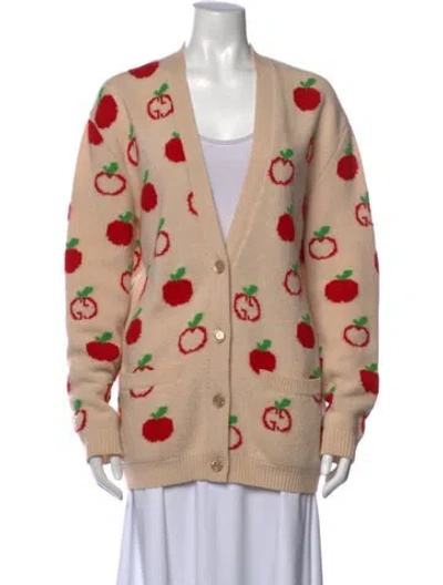 Pre-owned Gucci Wool Graphic Print Sweater In Neutral