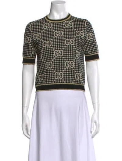 Pre-owned Gucci Wool Graphic Print Sweater In Neutral