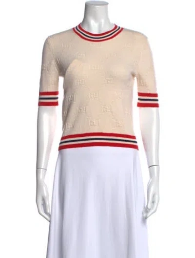 Pre-owned Gucci Wool Graphic Print Sweater In Neutrals