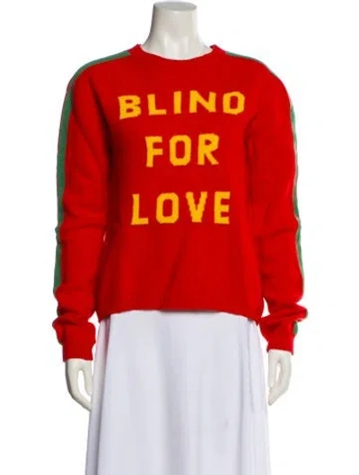 Pre-owned Gucci Wool Graphic Print Sweater In Red