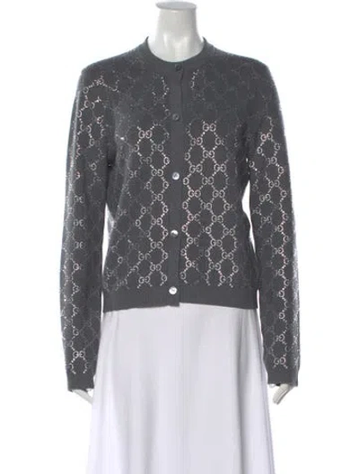 Pre-owned Gucci Wool Graphic Print Sweater W/ Tags In Grey