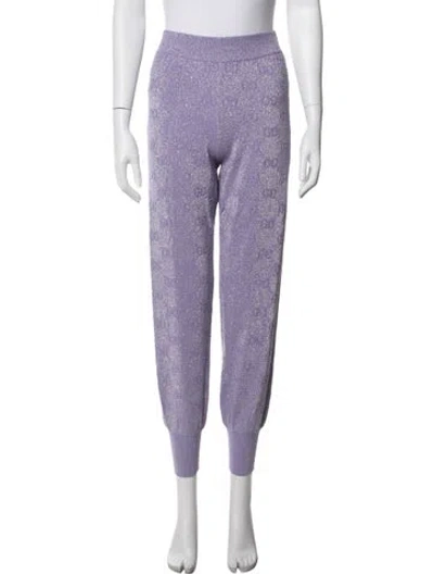 Pre-owned Gucci Wool Graphic Print Sweatpants W/ Tags In Purple
