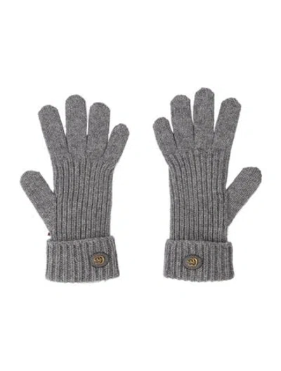 Pre-owned Gucci Wool Grey Knit Gloves  W/tags In Gray
