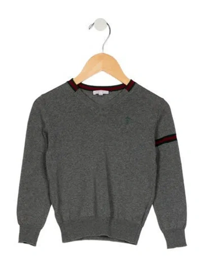 Pre-owned Gucci Babies' Wool Grey Sweater With  Web Design In Gray