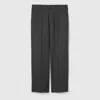 Gucci Wool Grisaille Pants With Embroidery In Gray