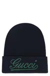 Gucci Logo Beanie In Blue