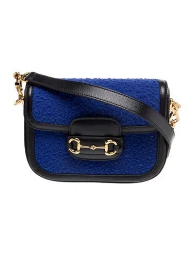 Pre-owned Gucci Wool Horsebit 1955 Mini In Blue