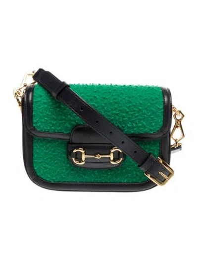 Pre-owned Gucci Wool Horsebit 1955 Mini In Gold