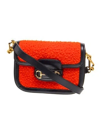 Pre-owned Gucci Wool Horsebit 1955 Mini In Red
