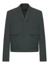 Gucci Dark Grey Jacket In Wool Gabardine Men