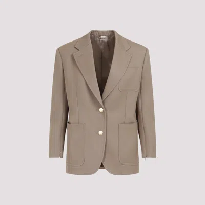 Gucci Single-breasted Wool Blazer In Brown