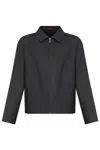 Gucci Wool Jacket With Embroidered Logo On The Collar In Grey
