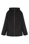 Gucci Wool Blend Jacket With Hood And Pockets In Grey