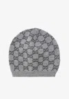 Gucci Wool Jacquard Beanie In Gray