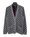 Gucci Wool Jacquard-knit Cardigan In Gray