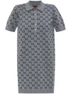 Gucci 'gg Shadow' Mini Polo Dress In Grey