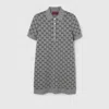 Gucci Women Gg Wool Dress With Ribbed Profiles In Grey