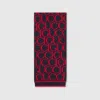 Gucci Wool Jacquard Scarf In Blue