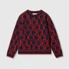 Gucci Wool Jacquard Sweater In Blue