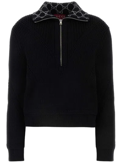 Gucci Wool Jumper In Black Mix