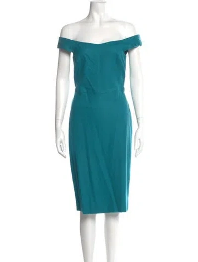 Pre-owned Gucci Wool Knee-length Dress In Blue