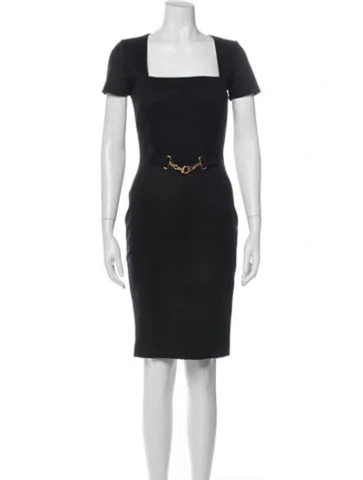 Pre-owned Gucci Wool Knee-length Dress In Blue
