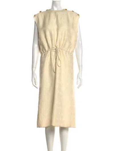 Pre-owned Gucci Wool Knee-length Dress In Neutrals