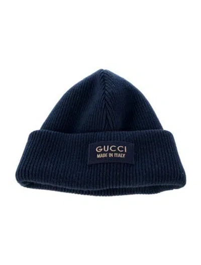 Pre-owned Gucci Wool Knit Beanie In Blue