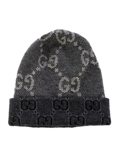 Pre-owned Gucci Wool Knit Beanie In Grey