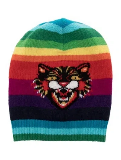 Pre-owned Gucci Wool Knit Beanie In Purple