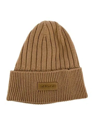 Pre-owned Gucci Wool Knit Beanie  W/tags In Neutral
