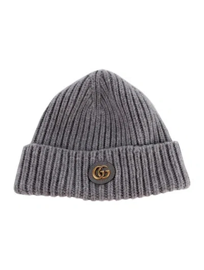 Pre-owned Gucci Wool Knit Beanie W/tags W/tags In Grey
