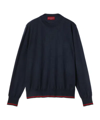 GUCCI WOOL KNIT SWEATER WITH WEB