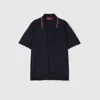 Gucci Mens Ink Green Red Brand-trim Regular-fit Wool Sweatshirt In Black