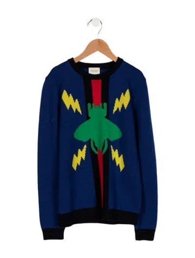 Pre-owned Gucci Kids' Wool Knit Sweater In Blue