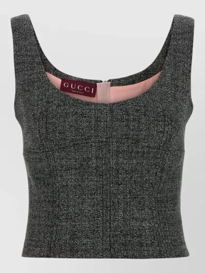 GUCCI WOOL KNIT TANK TOP SCOOP NECKLINE