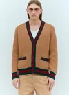 Gucci Web Stripe-trim Wool Cardigan In Multi