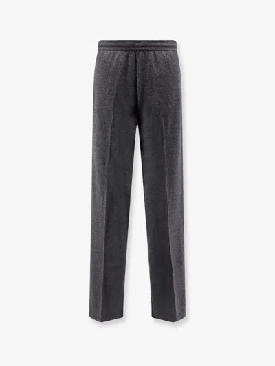 Gucci Wool Leisure Trousers With Web Insert In Gray