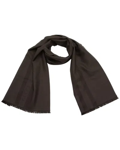 Gucci Wool Logo 190cm Scarf (authentic Pre-loved) In Brown