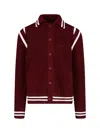 Gucci Wool Cardigan With Front Pockets And Ribbed Texture In Red