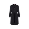 Gucci Black Single-breasted Coat With Wide Notched Revers And Belt In Wool Man