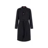 Gucci Black Single-breasted Coat With Wide Notched Revers And Belt In Wool Man