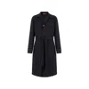 Gucci Black Single-breasted Coat With Wide Notched Revers And Belt In Wool Man In Black