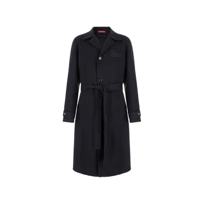Gucci Wool Long Coat In Black